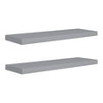 thumbnail image 2 of Floating Wall Shelves 2 Pcs Gray 31.5x9.3x1.5 MDF - Modern Display Shelves for Books, Ornaments, Home Decor - Easy Install Invisible Mount Grey, 2 of 8