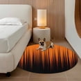 thumbnail image 3 of Round Area Rugs Collection 4 Ft, Burnt Orange Black Ombre Non-Slip Residential Carpet, Modern Abstract Striped Gradient Indoor Crawling Mats Runner Rugs for Living Room/Dining Room/Bedroom, 3 of 9