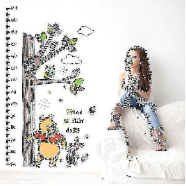 Cartoon Tree Height Measure Wall Stickers With Bag Peel And Stick Height Chart Removable Height