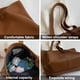 thumbnail image 3 of Bolso retro de PU simple de gran capacidad, nuevo bolso de mano, bolso de estudiante de un solo hombro, gris, 3 of 5