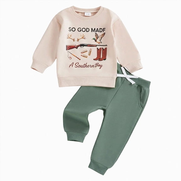 Leey-World Toddler Baby Girl Fall Outfit Long Sleeve Letter Print Sweatshirt Pants Set Infant Clothes 6 12 18 24 Months 2T 3T(Green,12-18 Months )