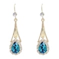 thumbnail image 3 of Wentin Earrings Clearance! Crystal Hollow Teardrop Drop Dangle Earrings For Women Rose Gold Plated Jewelry Blue Drop Crystal Earrings, 3 of 9