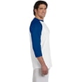 thumbnail image 3 of Champion Men's Raglan Baseball T-Shirt, White/Team Blue, Small, 3 of 3
