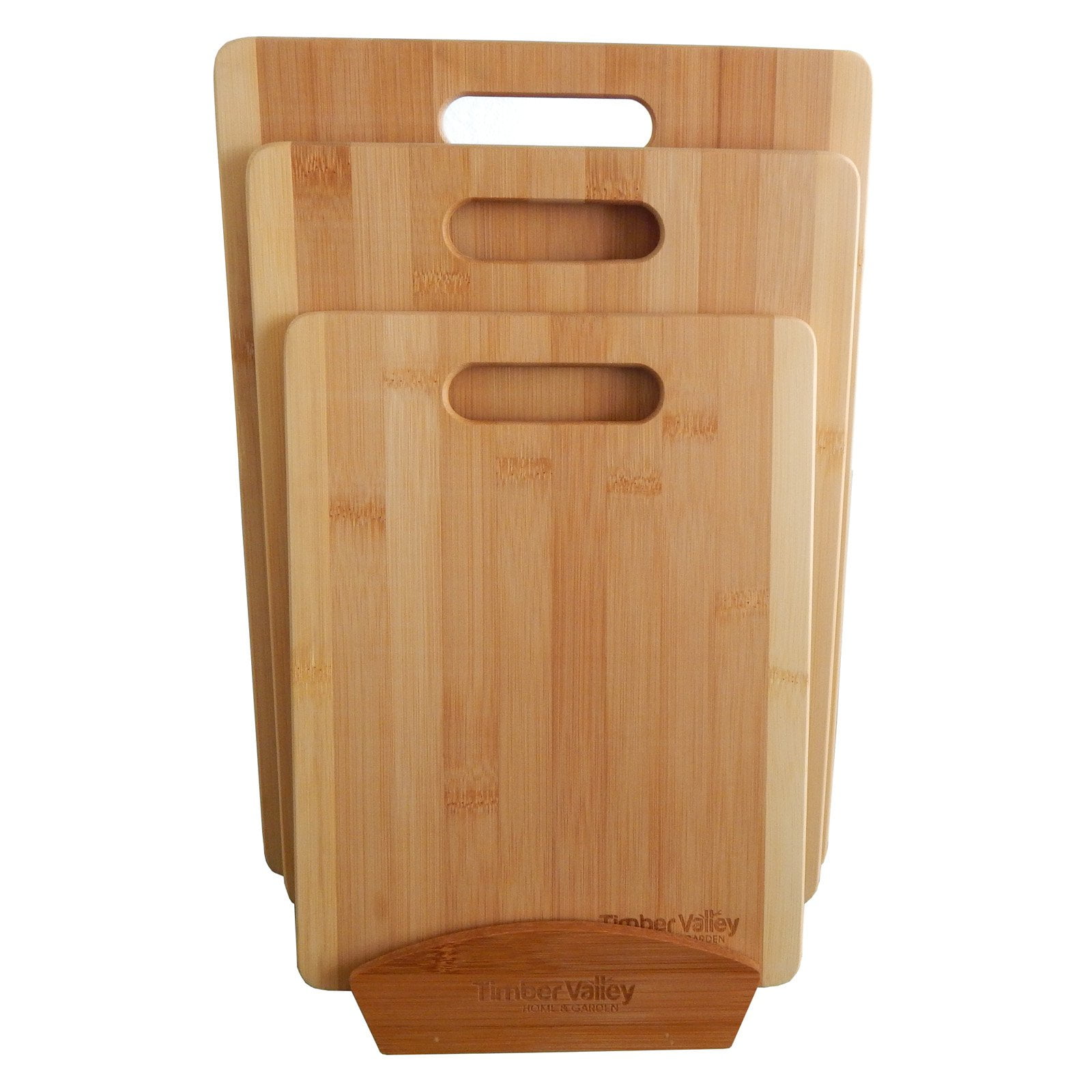 Timber Valley Bamboo 3piece Cutting Board Set with Stand by Mid