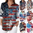 thumbnail image 4 of Leey-World 4th Of July Button Down Shirts for Women 250 Years 1776-2026 250th Birthday Eagle Liberty Bell T-Shirt(Dark Blue,S), 4 of 6
