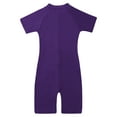 thumbnail image 6 of RUNQHUI Kids Girls One Piece Short Sleeve Wetsuit Swimwear Shorty Aerobics Swimming Rash Guard Diving Purple 10, 6 of 7