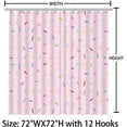 thumbnail image 2 of Sweet Donut Pink Girl Shower Curtain Bathroom Decorations Donut Grow up Confetti Sprinkle Shower Curtain Set with 12 Hooks 72x72in, 2 of 5