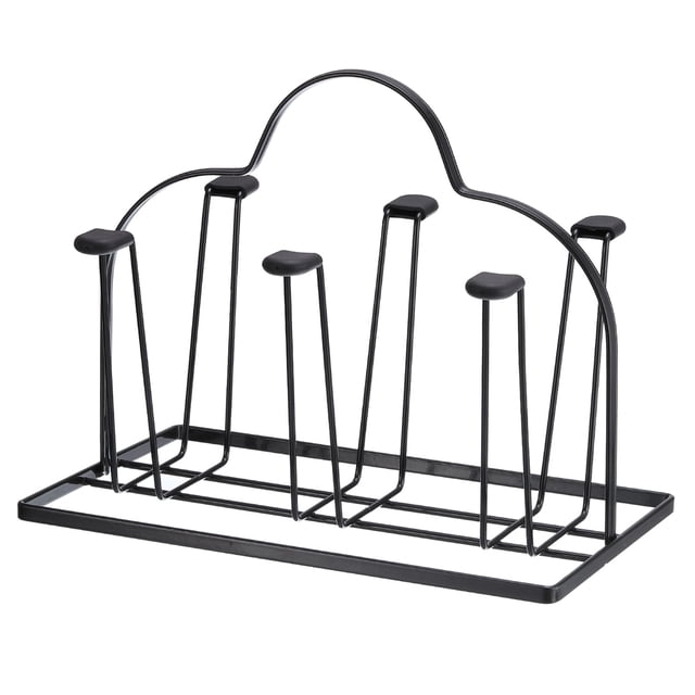 Taza Secado Rejilla 265x205mm Botella Secado Rejilla 6 Copas Taza Vidrio Botella Organizador con Silicona Protectores Ganchos para Casa Mostrador Oficina Cocina (Oro)