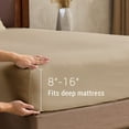 thumbnail image 5 of Hitime 4PC Bamboo Queen Sheet Set, Deep Pocket Fit 16", Breathable Super Soft Luxury Hotel Style Home Decor Queen Size Sheet Set, Gift for Women, Men - 2 Pillowcases, 1 Flat Sheet, 1 Fitted Sheet, 5 of 9