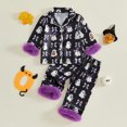thumbnail image 4 of WOYY Newborn Girls Halloween Pajamas Satin Long Sleeve Button Down Shirt Pants Sleepwear, 4 of 4