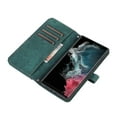 thumbnail image 5 of Crossbody Wallet Case for Samsung Galaxy S23 Ultra with RFID Blocking Card Slot Holder, Magnetic Flip Folio Purse Case, PU Leather Zipper Handbag with Detachable Lanyard Strap Phone Case,Darkgreen, 5 of 9