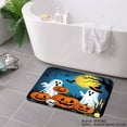 thumbnail image 3 of SPXUBZ Halloween Ghost Pumpkin Non Slip Flannel Floor Mat for Bathroom Kitchen Bedroom Decor 16x24 inch, 3 of 5