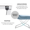 thumbnail image 6 of Foredo Elegant Velvet Dining Chairs Set of 2,  Luxury Upholstered Dining Chair with Metal Legs, X-Legs Tufted Side Chair for Dining Room Living Room, Light Blue, 6 of 7