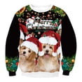 thumbnail image 5 of Suéter navideño de mal gusto para hombre y mujer, sudadera navideña con estampado 3D de perro, copo de nieve, campana, reno y Papá Noel para fiestas navideñas, 5 of 5