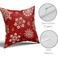 thumbnail image 4 of Christmas Pillow Covers 20x20 Set of 2 Red Xmas Snowflakes Snow Holiday Decoration Print Decorative Outdoor Pillowcases Seasonal Winter Gift Farmhouse Throw Cushion Case Decor for Couch Sofa Bed, 4 of 6