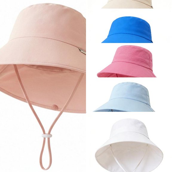 Wdgfv Kids Sun Hats for Women, UV Protection Wide Brim Ponytail Beach Hat Travel Packable Breathable Sun Hats 1-3 Years