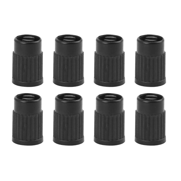 Unique Bargains 8pcs Black Plastic Universal Tire Valve Stem Cap Cover for Auto Car
