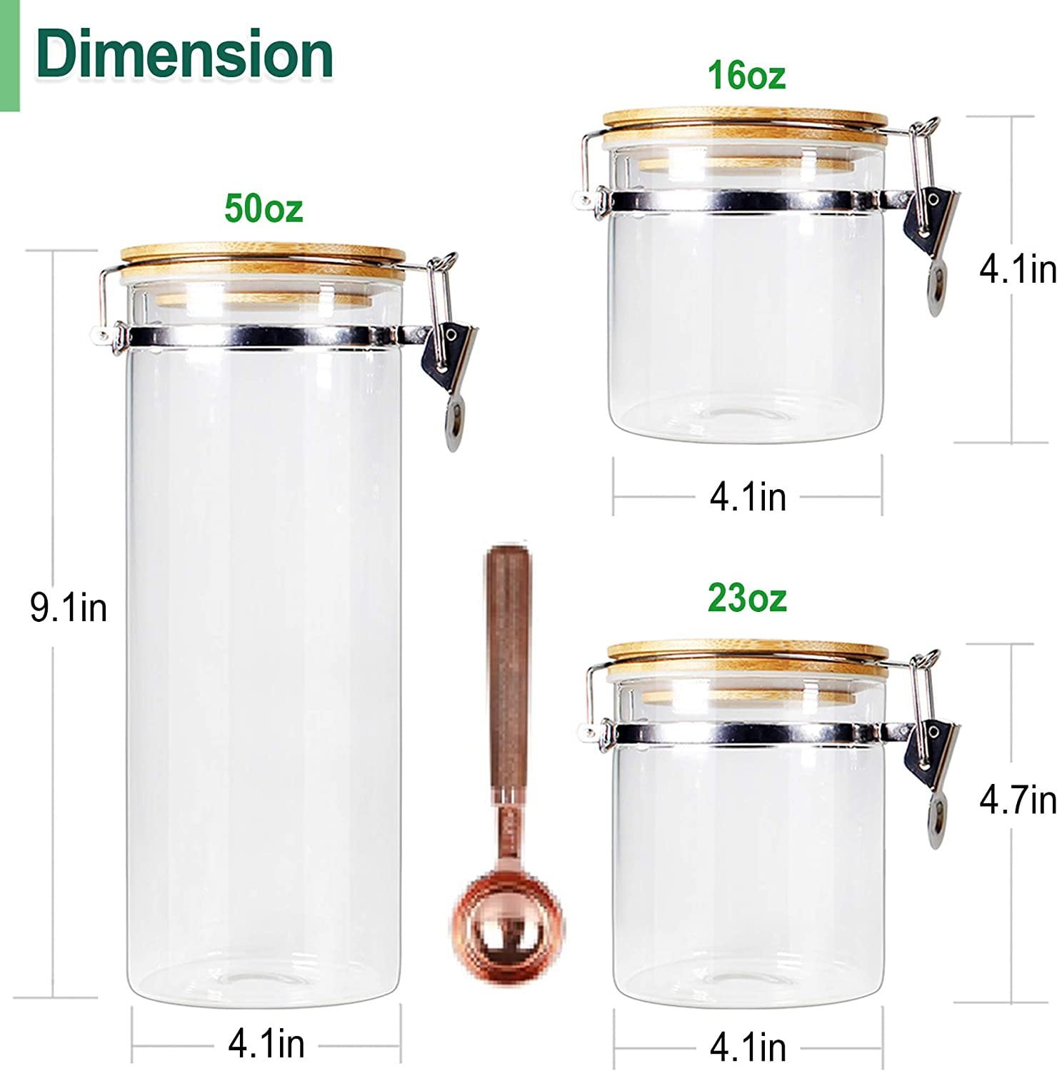 1140ml Glass Storage Jars with Airtight Locking Clamp Lids