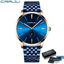 Relogio Masculino CRRJU Fashion Casual Mens Watches top Luxury Ultra Thin Waterproof Stainless Steel Mesh Band Quartz Watch