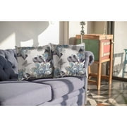 Amrita Sen Honey Butterfly Suede Blown and Closed Pillow Gray on White