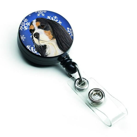 Carolines Treasures LH9279BR Cavalier Spaniel Winter Snowflakes Holiday Retractable Badge Reel