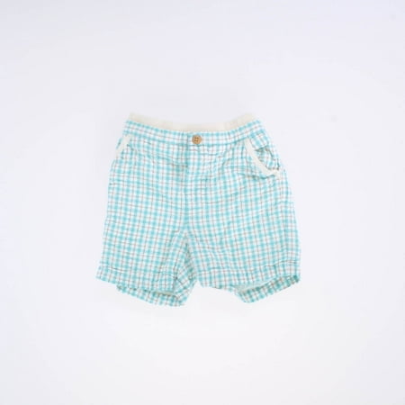 

Pre-owned Janie and Jack Boys Teal | Plaid Shorts size: 3-6 Months
