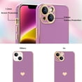 thumbnail image 2 of for iPhone 14 Case, Cute Love Heart Pattern for Women Girls with Full Camera Protection, Anti-Scratch Plating Soft TPU Shockproof Bumper Phone Cover for Apple iPhone 14 6.1-inch 2022, Lavender, 2 of 13