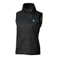 thumbnail image 2 of Women's Cutter & Buck Heather Charcoal Fresno State Bulldogs Mainsail Sweater-Knit Full-Zip Vest, 2 of 3