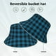 thumbnail image 2 of Balery Blue Black Plaid Sombreros para el sol para hombre y mujer, sombrero de pescador con UPF 50+, 2 of 6