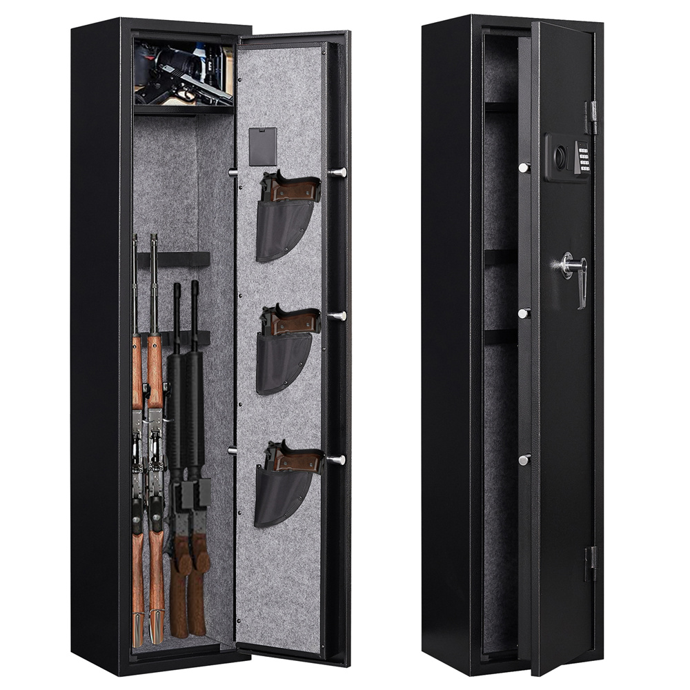 Rifle Safe, Gun Safe with 3 Pistol Holders, Rifle Safe with Keypad, Gun