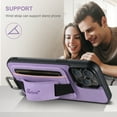 thumbnail image 3 of For iPhone 16 Pro Max Wallet Case, Card Holder Kickstand Phone Case for Women, Premium Leather Purse with Wrist Strap, Ring Holder Cover Credit Card Slot Cover for iPhone 16 Pro Max,Purple, 3 of 11