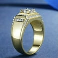 thumbnail image 3 of 11.5mm Men's AAA Zircon Band 18K White/Yellow Gold Filled Wedding Ring Size 7-12, 3 of 8