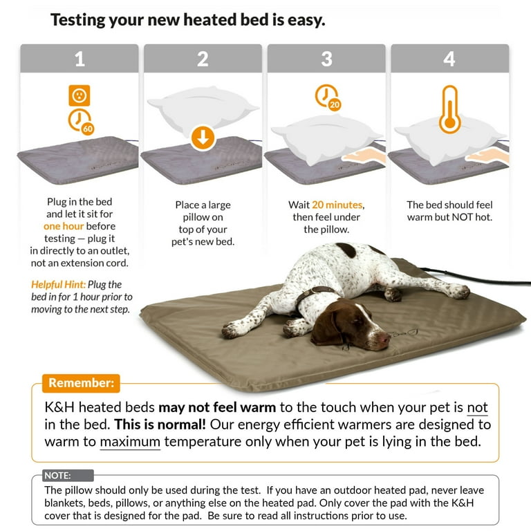 K H Lectro Soft Outdoor Heated Pet Bed Large 25 X 36 Inches Gray Walmart