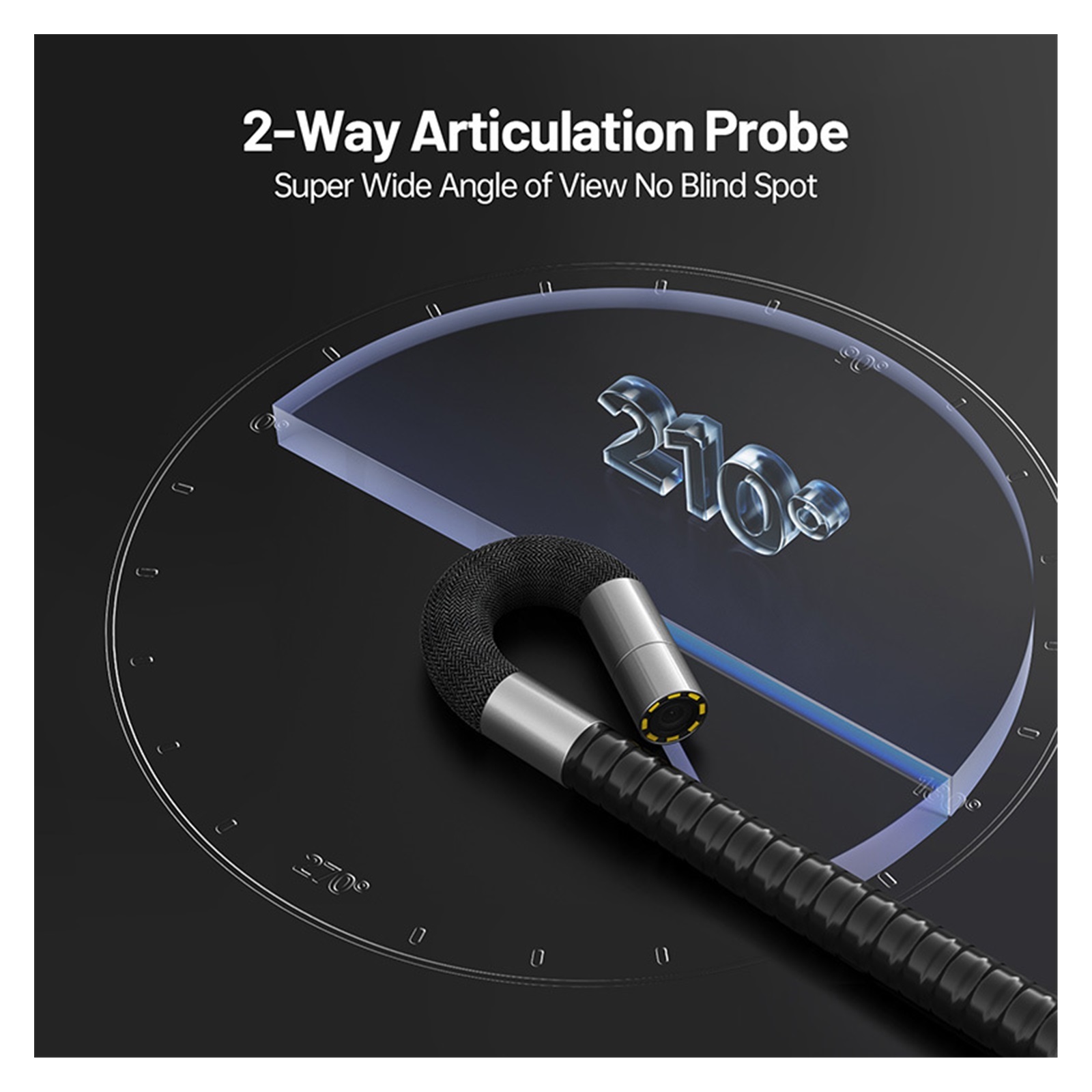 8.5MM Articulating Borescope, 5 Inches IPS 180 Degree Steering Endoscope Video Inspection Camera For Aircraft Mechanics for Measurement