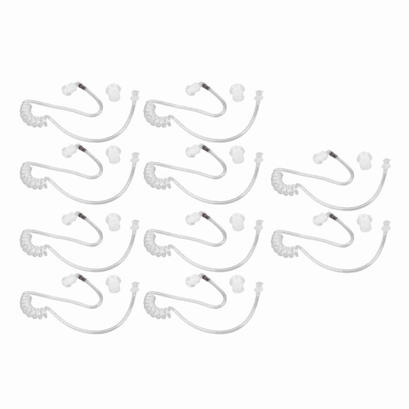 Accessoires d'Oreillette Radio, Tube Acoustique Transparent Plug and Play Confortable pour Écouteurs Radio Bidirectionnelle 2 Pack, 10 Pack