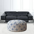 thumbnail image 2 of HomeRoots 518370 20 x 24 x 24 in. Blue & White Canvas Round Abstract Pouf Ottoman, 2 of 3