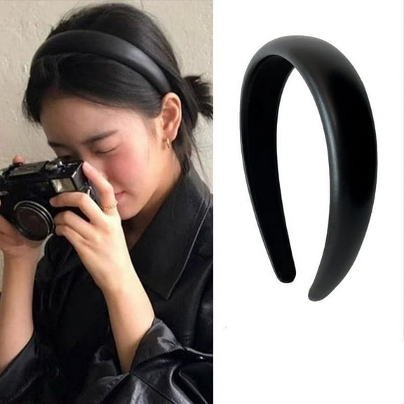 1PC Fashion Women Hairbands Headdress PU Leather Hair Hoop Headband Simple Solid Color Hair Band Wash Face Headwear Hair Accessories