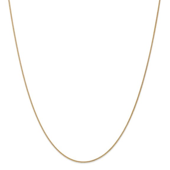 14k Yellow Gold 1.1mm Solid Polished Spiga Chain Necklace - 2.7 Grams - 24 Inch - Lobster Claw