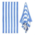 thumbnail image 1 of Toalla de Playa Grande de Gran Tamaño: Toalla de Piscina de Microfibra de Felpa Mullida de 35 X 70 Pulgadas, Toalla de Baño A Rayas de Secado Rápido Azul, 1 of 5