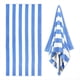 thumbnail image 1 of Toalla de Playa Grande de Gran Tamaño: Toalla de Piscina de Microfibra de Felpa Mullida de 35 X 70 Pulgadas, Toalla de Baño A Rayas de Secado Rápido Azul, 1 of 5