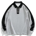 thumbnail image 3 of Abomasnow Mens Big and Tall Overisized Sweatshirts Quarter Zip Pullover Long Sleeve Collared Color Block Sweatshirts Casual Thermal Midweight Golf Shirts, 3 of 8
