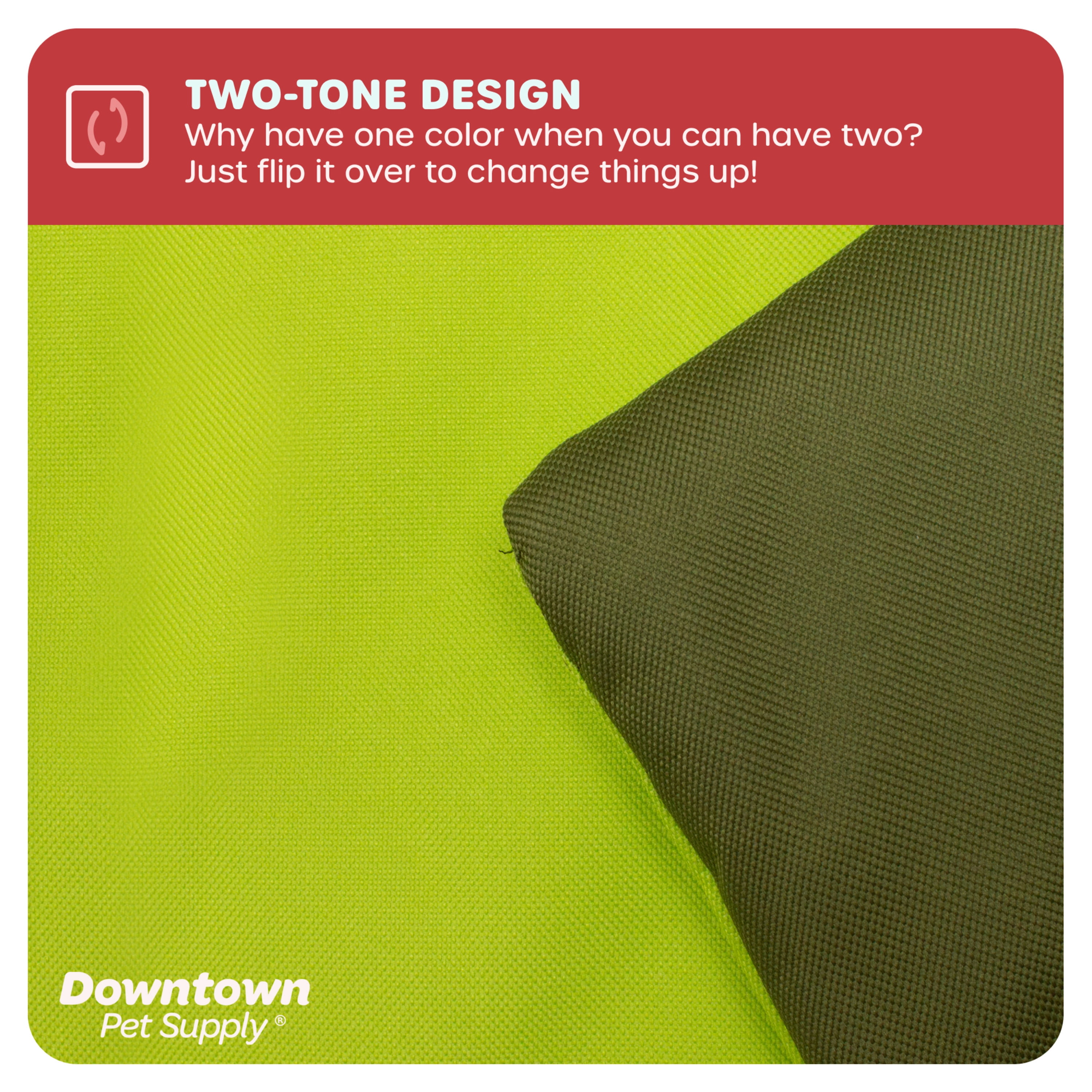 Downtown Pet Supply Waterproof Dog Crate Mat, Dark/Light Green, L