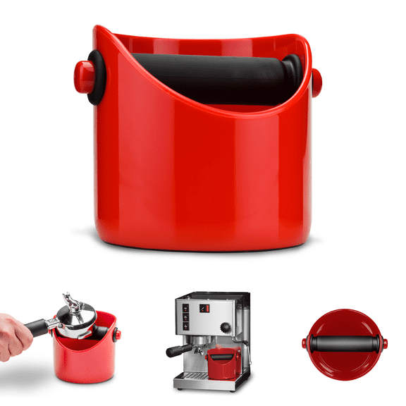 Dreamfarm Grindenstèin Compact, Sturdy Coffee Grind Knock Box - Red