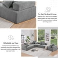 thumbnail image 5 of EUROCO 156" Oversized Modular U Shaped Sectional Sofa Couch, Boucle 4 PC Free Combination Floor Sleeper Couch Set, Spacious Foam-Filled Convertible Sofa Bed for Living Room, Gray, 5 of 9