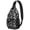 Black Halloween Ghost-1, variant on Sling Backpack,Black Halloween Skull Book Pattern Sling Bag with Water Bottle Holder,Waterproof Sling Bag for Men/Women with Headphone Jack for Hiking,Travel