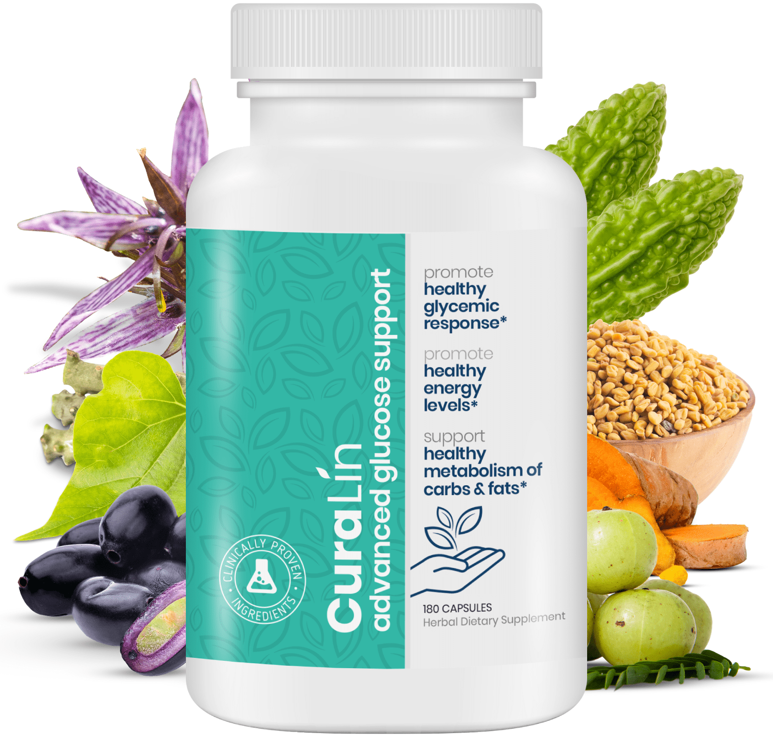 CuraLife, Full Bottle, Blood Glucose Nutritional Supplement, for Type 2