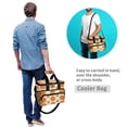 thumbnail image 4 of FORMRS Insulated Cooler Bag 24 Cans Capacity Soft Leakproof Lunch Box with Side Pockets, Orange Geometric Pattern, 4 of 7