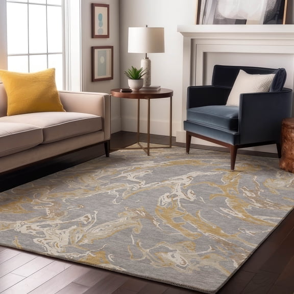 Addison Rugs Mayfield Premium Machine Washable Transitional Abstract Gray Rectangle Rug, 9' x 12'