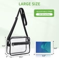 thumbnail image 2 of FOAUUH Clear Crossbody Bag Stadium Approved Clear Messenger Bag Suitable for Work, Travel, Concert and Sport Event（black）, 2 of 5