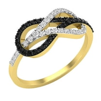Dazzlingrock Collection Round Enhanced Black & White Diamond Infinity Right Hand Ring for Women (0.35 ctw, Color I-J, Clarity I2-I3) in 10K Yellow Gold, Size 5